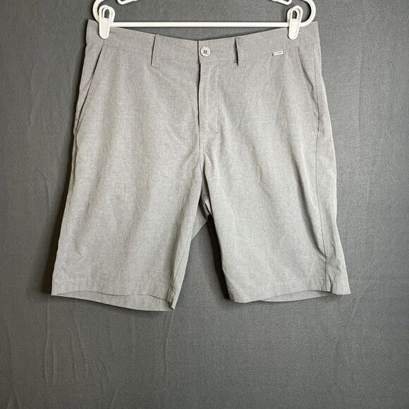 Travis Mathew Shorts Men's 34 Gray microstripe Golf Flat Front Slash Pocket 10” - Picture 1 of 10